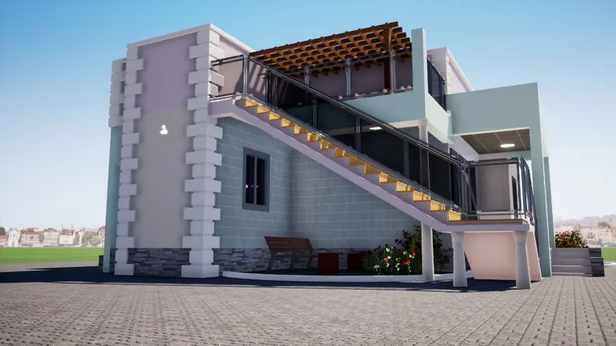 Modern villa 3D concept